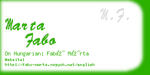 marta fabo business card